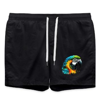 Papagei - Badeshorts - Schwarz - Vorne - AI Model Male 185 light (185cm)