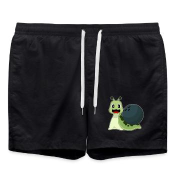 Escargot Bowling Boule de bowling - Short de bain - noir - Devant - AI Model Male 185 light (185cm)