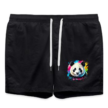 Panda - Badeshorts - Schwarz - Vorne - AI Model Male 185 light (185cm)