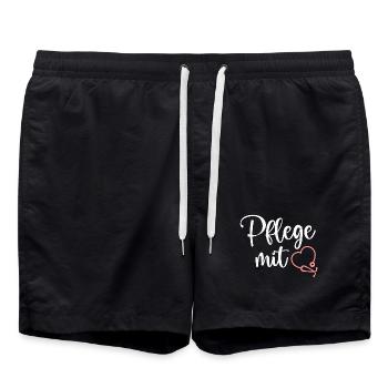 Pflege Krankenschwester - Badeshorts - Schwarz - Vorne - AI Model Male 185 light (185cm)