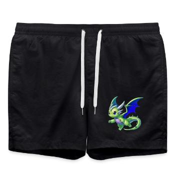 Drache - Badeshorts - Schwarz - Vorne - AI Model Male 185 light (185cm)