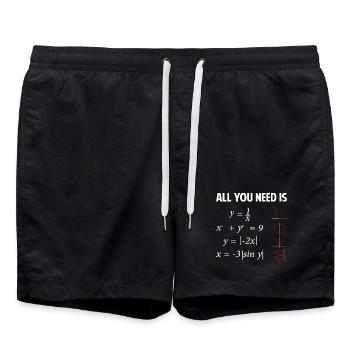 Tout ce dont vous avez besoin, c’est d’amour - Short de bain - noir - Devant - AI Model Male 185 light (185cm)