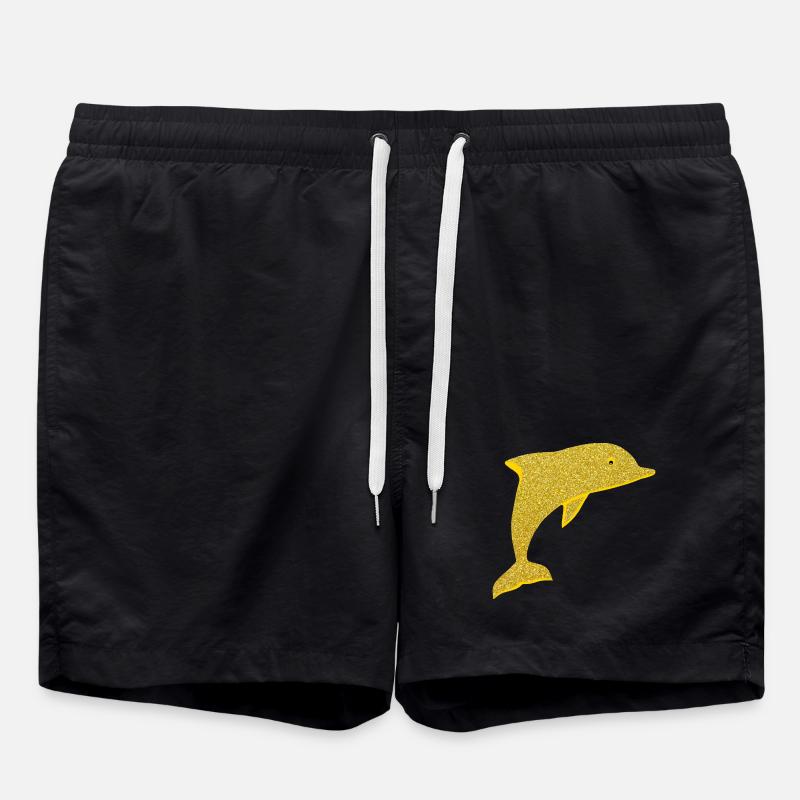cute dolphin - Swim Trunks - black