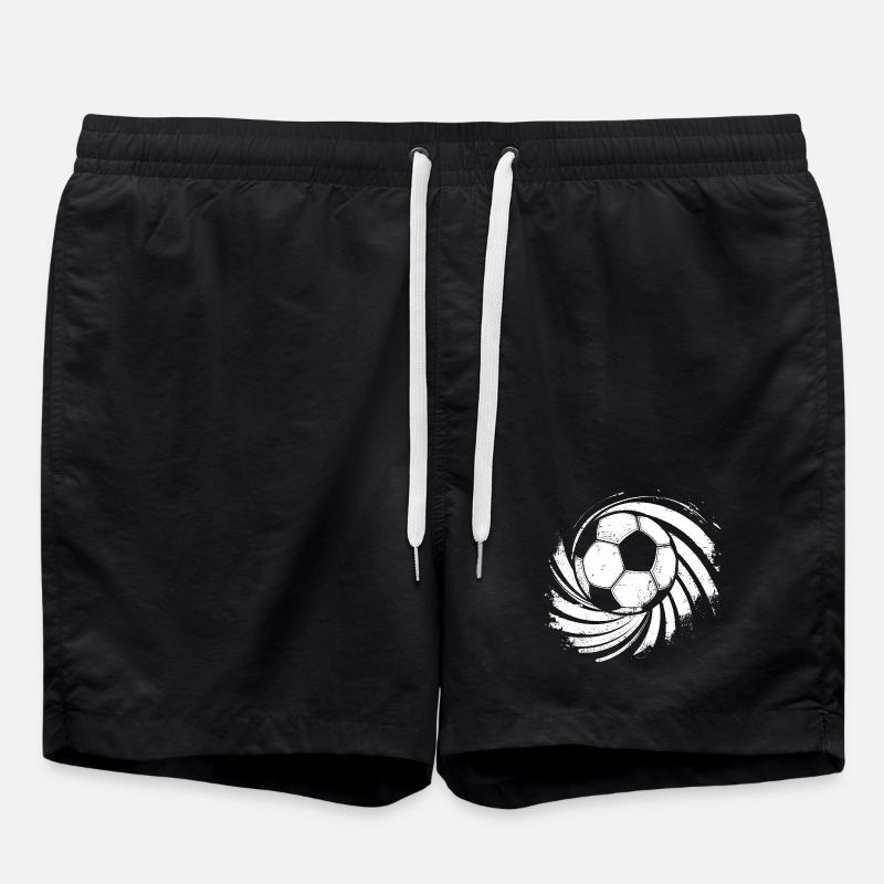 Fußball Zeichnung - Badeshorts - Schwarz