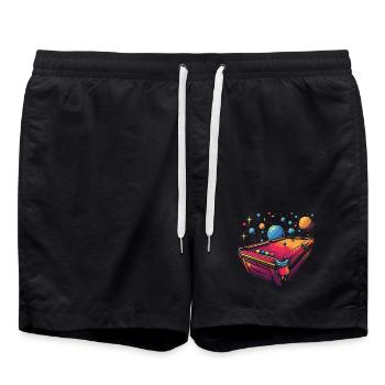 Billiards Cartoon Style - Swim Trunks - black - Front - AI Model Male 185 light (185cm)