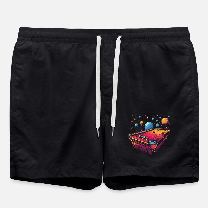 Billard Cartoon Stil - Badeshorts - Schwarz