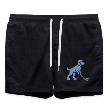 Silhouette de joueur de hockey sur glace chien - Short de bain - noir - Devant - AI Model Male 185 light (185cm)