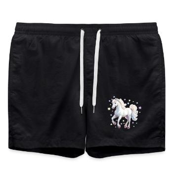 Pferd mit Sternen - Badeshorts - Schwarz - Vorne - AI Model Male 185 light (185cm)