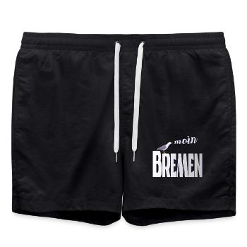Bremen Möwe & Moin Design - Badeshorts - Schwarz - Vorne - AI Model Male 185 light (185cm)