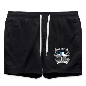 MAKE LUCERNE GREAT AGAIN KI avec armoiries - Short de bain - noir - Devant - AI Model Male 185 light (185cm)