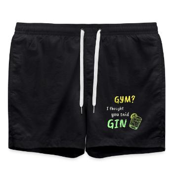 Gymnase? I Thought You Said Gin – T-shirt d’entraînement amusant - Short de bain - noir - Devant - AI Model Male 185 light (185cm)