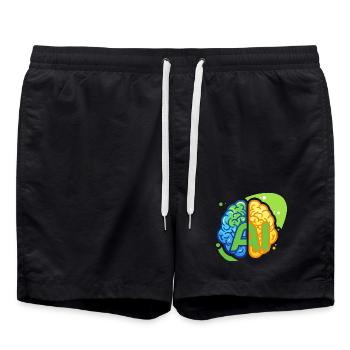 Logo de l’IA - Short de bain - noir - Devant - AI Model Male 185 light (185cm)