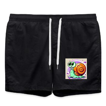 Schnecke - Badeshorts - Schwarz - Vorne - AI Model Male 185 light (185cm)