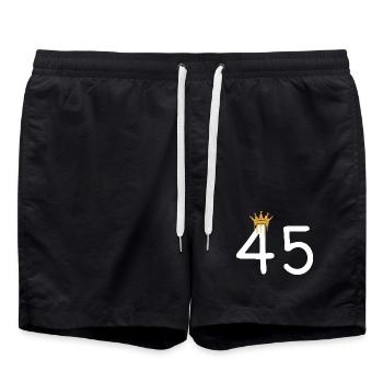Numéro royal 45 avec couronne en or - Short de bain - noir - Devant - AI Model Male 185 light (185cm)