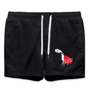 Flagge von Malta, Landkarte von Malta - Badeshorts - Schwarz - Vorne - AI Model Male 185 light (185cm)
