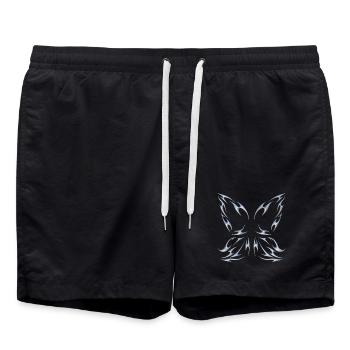 Chrome Metallic Fairy Wings Butterfly Design - Swim Trunks - black - Front - AI Model Male 185 light (185cm)