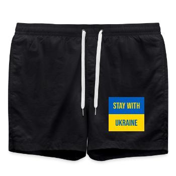Restez avec la conception de l’insigne Ukraine - Short de bain - noir - Devant - AI Model Male 185 light (185cm)