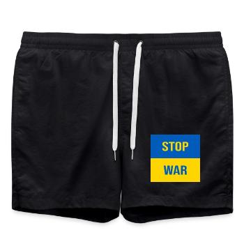 Arrêtez la guerre - Short de bain - noir - Devant - AI Model Male 185 light (185cm)