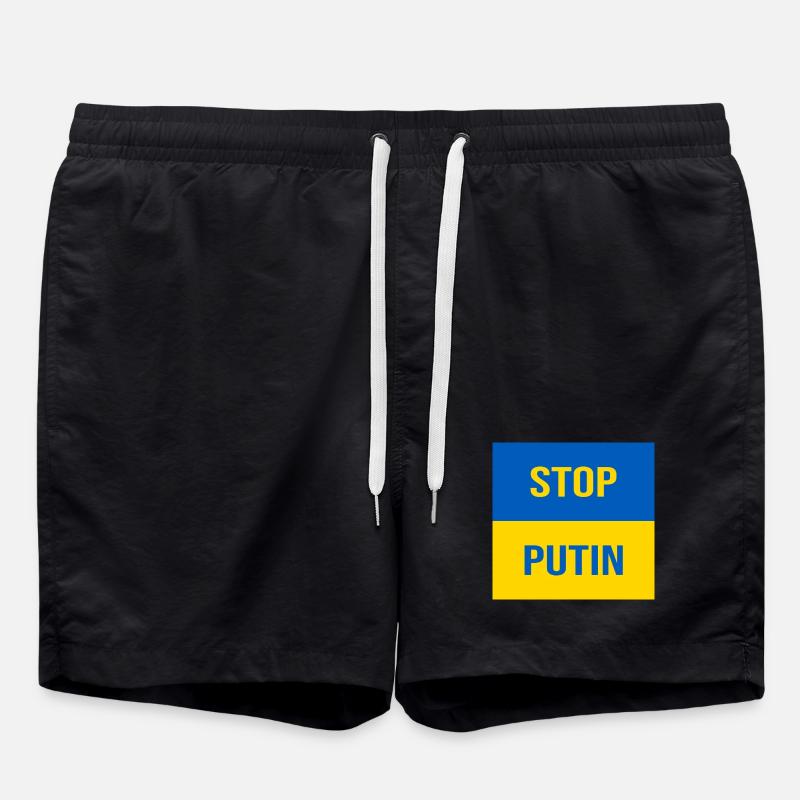 STOP PUTIN - Swim Trunks - black