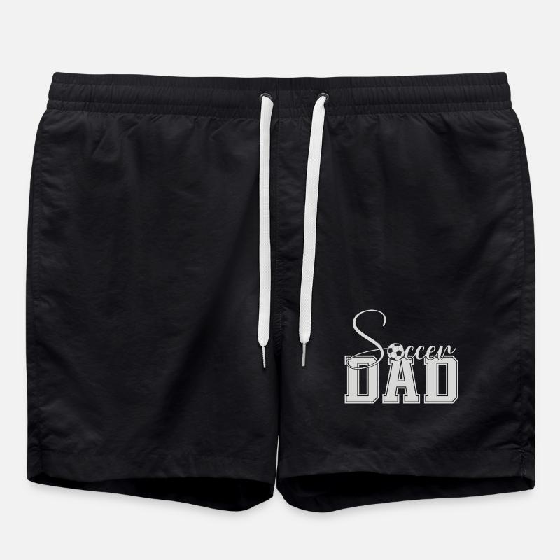 Soccer Dad Varsity Block Text - Swim Trunks - black