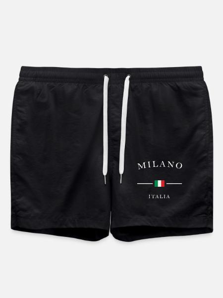 Milan Italy Logo Noir - Swim Trunks - black