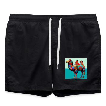 Kamel - Badeshorts - Schwarz - Vorne - AI Model Male 185 light (185cm)