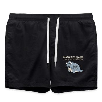 Jeu du lamantin : Ne regardez pas le lamantin ! Drôle - Short de bain - noir - Devant - AI Model Male 185 light (185cm)