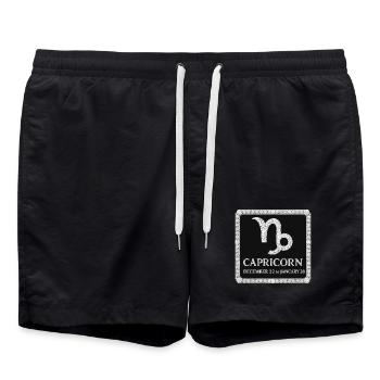 Sternzeichen Steinbock - Badeshorts - Schwarz - Vorne - AI Model Male 185 light (185cm)