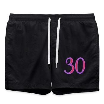 30. 30 YEARS. 30th ANNIVERSARY. 30 YEARS ANNIVERSARY. - Swim Trunks - black - Front - AI Model Male 185 light (185cm)