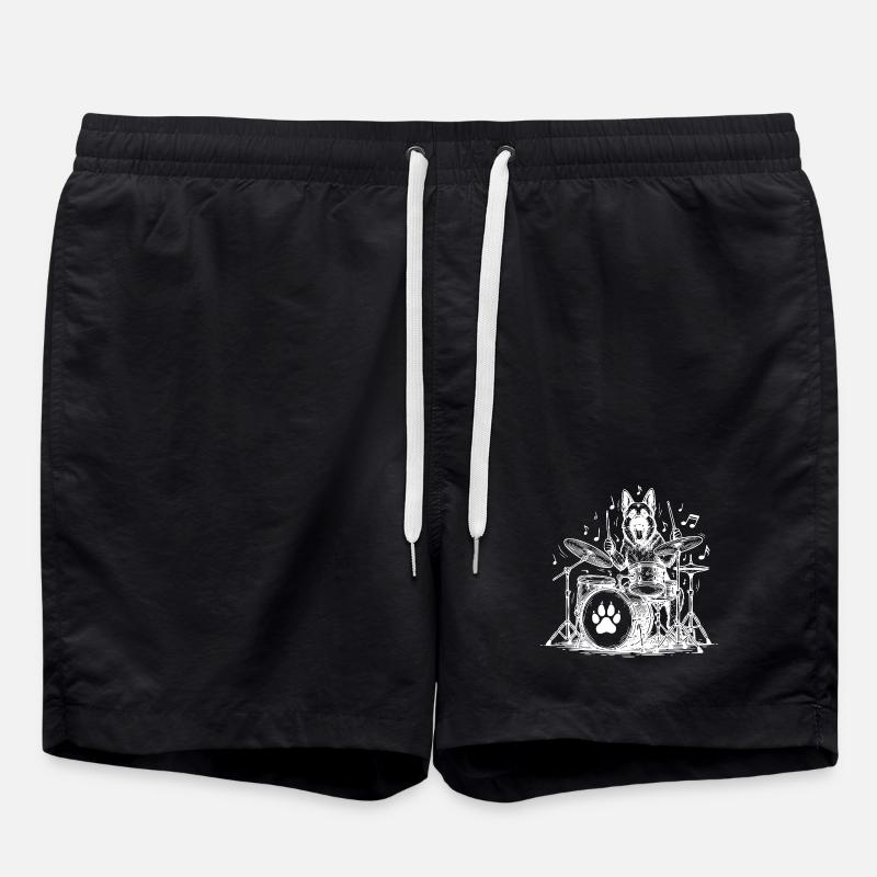 Deutscher Schäferhund Trommler - Badeshorts - Schwarz