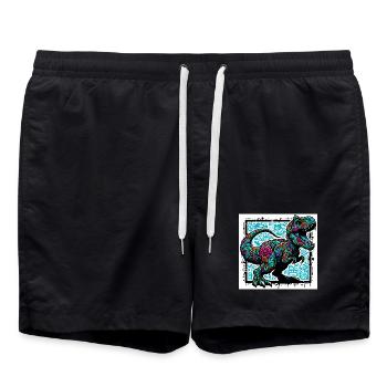 dinosaure - Short de bain - noir - Devant - AI Model Male 185 light (185cm)