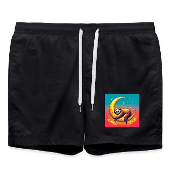 La paresse dort sur la Lune - Short de bain - noir - Devant - AI Model Male 185 light (185cm)