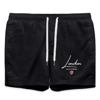 London, Großbritannien, ich liebe London - Badeshorts - Schwarz - Vorne - AI Model Male 185 light (185cm)