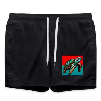 tortue - Short de bain - noir - Devant - AI Model Male 185 light (185cm)