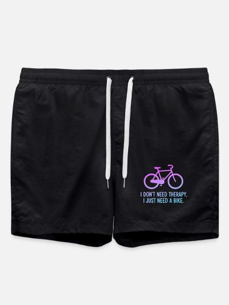 Bike Therapy Gradient Quote - Swim Trunks - black