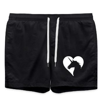 Niedliches Einhorn Magisch  - Badeshorts - Schwarz - Vorne - AI Model Male 185 light (185cm)