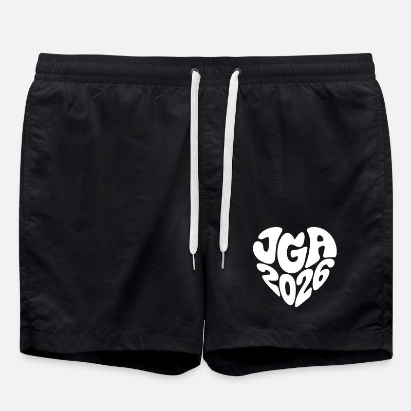 JGA 2026 Herzform - Badeshorts - Schwarz