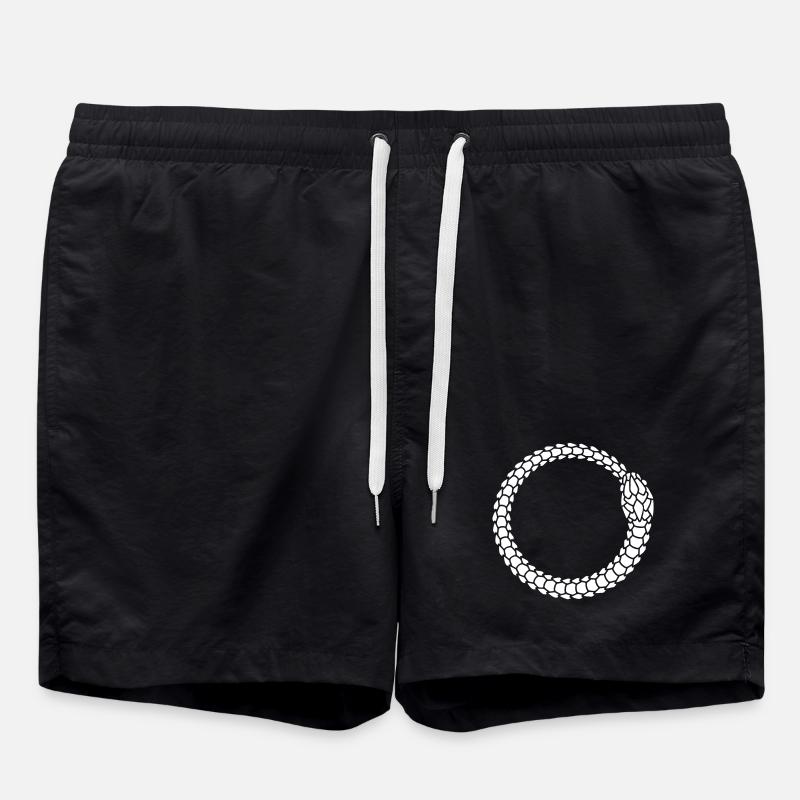 Aufgerollter Seilkreis - Badeshorts - Schwarz