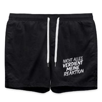 Null Reaktion - ist mir egal - Badeshorts - Schwarz - Vorne - AI Model Male 185 light (185cm)