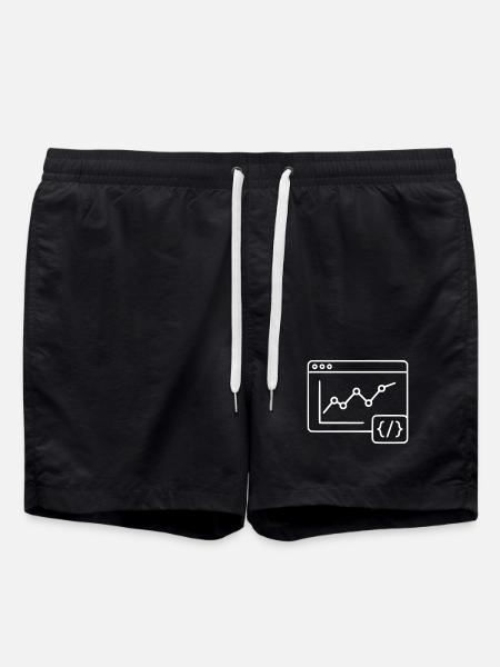 Web Analyse Chart Coding Browser Vektor - Badeshorts - Schwarz