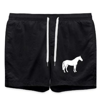 Silhouette du cheval Vecteur de montée debout - Short de bain - noir - Devant - AI Model Male 185 light (185cm)