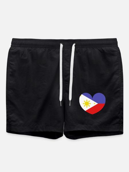 Philippines heart flag - Swim Trunks - black