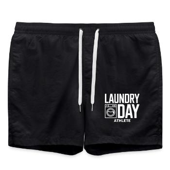 Humour Wäsche de l’athlète du jour de la blanchisserie - Short de bain - noir - Devant - AI Model Male 185 light (185cm)