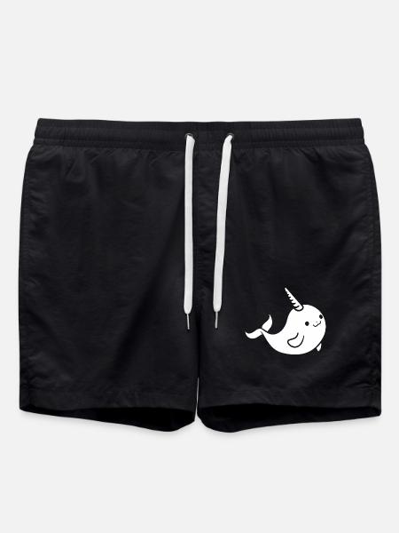 narwhal - Swim Trunks - black