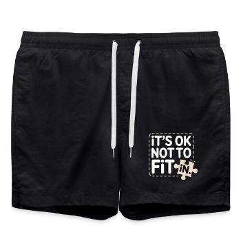 C’est normal de ne pas s’intégrer à la motivation de l’individualité - Short de bain - noir - Devant - AI Model Male 185 light (185cm)
