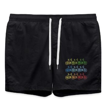 Bunte Fahrräder Fahrrad Geschenk - Badeshorts - Schwarz - Vorne - AI Model Male 185 light (185cm)