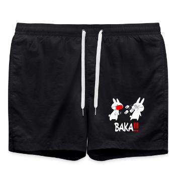 Baka Rabbit Slap Anime Lustiges Japanisches Otaku - Badeshorts - Schwarz - Vorne - AI Model Male 185 light (185cm)