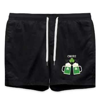 Bier und Klee zur Feier - Badeshorts - Schwarz - Vorne - AI Model Male 185 light (185cm)