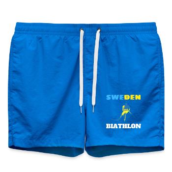 Biathlon Suède silhouette bleue jaune - Short de bain - cobalt blue - Devant
