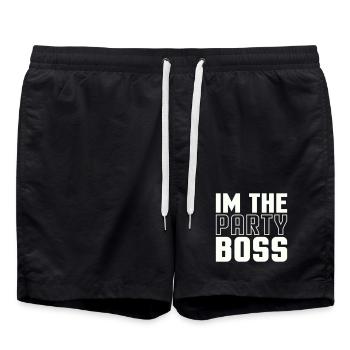 Je suis le chef de la fête - Short de bain - noir - Devant - AI Model Male 185 light (185cm)